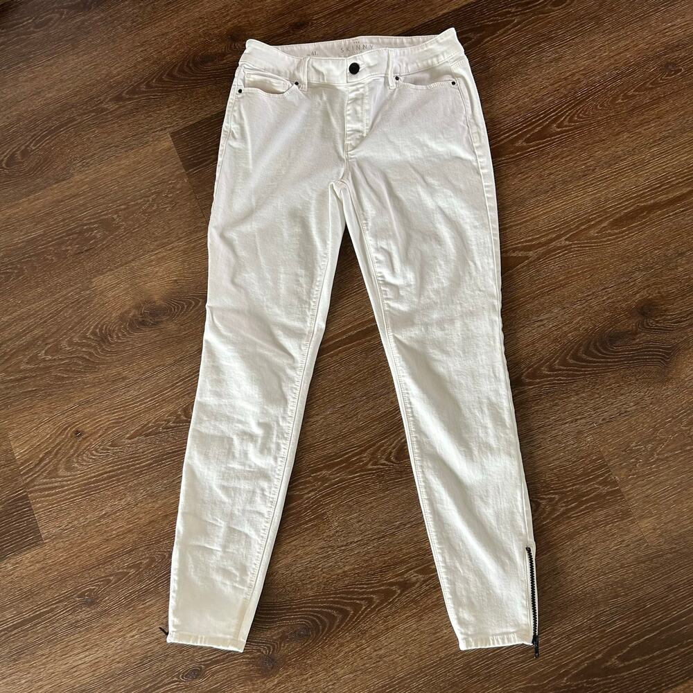 WHBM White House Black Market Cream White Skinny Jeans Size 4